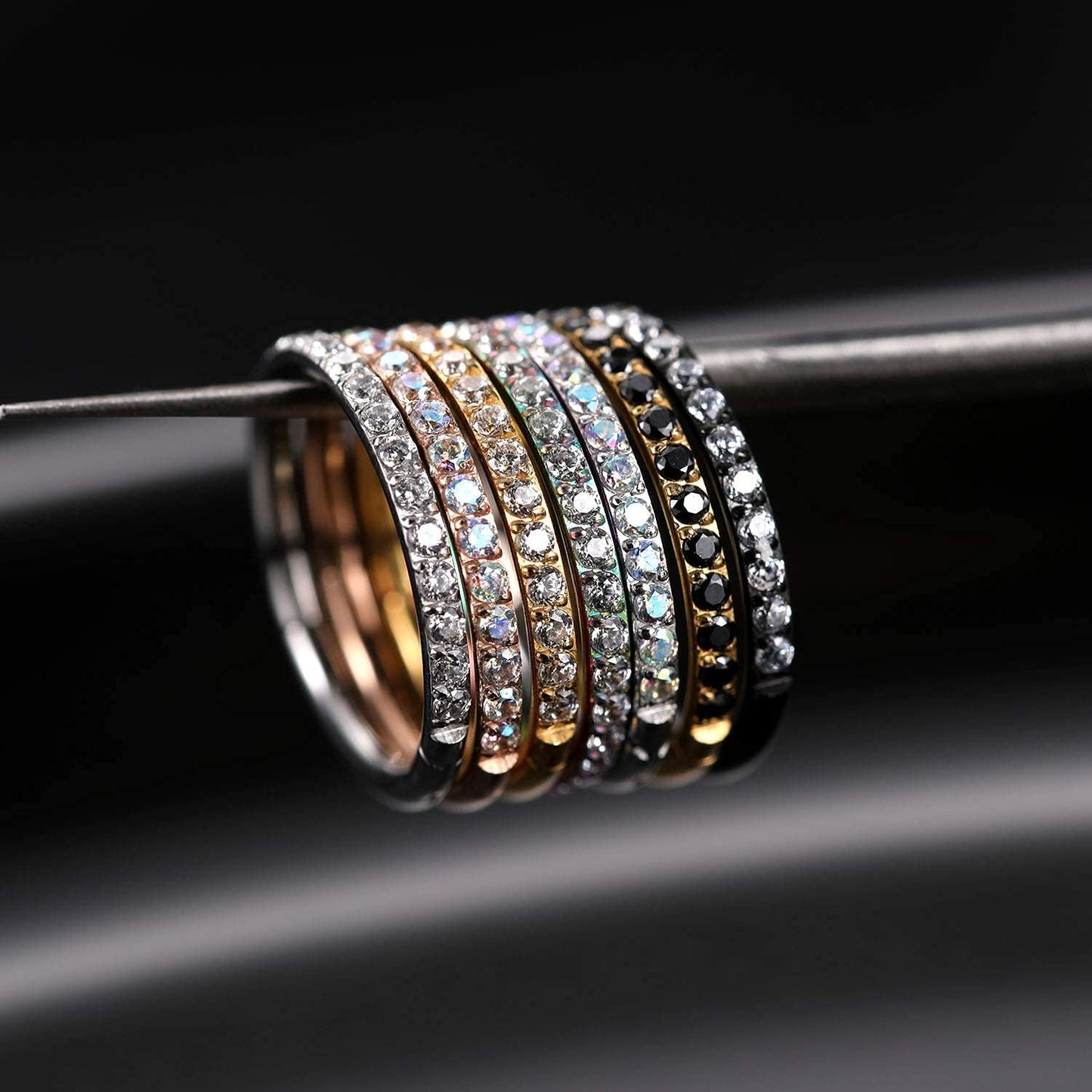 hengkaixuan CZ/Opal Nose Rings Conch Jewellery Septum Clicker 316L Surgical Steel Segment Ring Helix Cartilage Earrings Hoop Daith Tragus Rook Piercing Jewellery