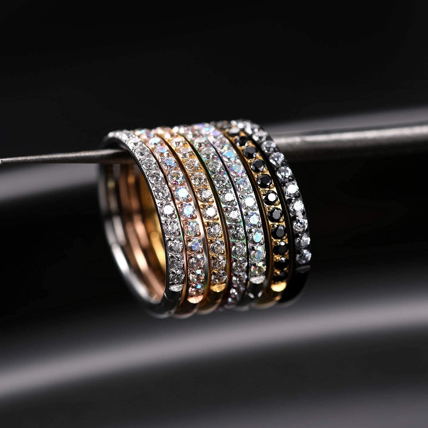hengkaixuan CZ/Opal Nose Rings Conch Jewellery Septum Clicker 316L Surgical Steel Segment Ring Helix Cartilage Earrings Hoop Daith Tragus Rook Piercing Jewellery