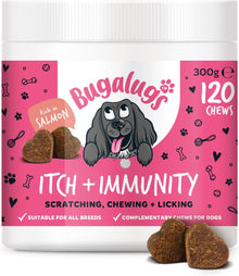 BUGALUGS Itch & Immunity Dog Treats – Helps Soothe Itchy Skin, Paws, Ears - Licking, Scratching - Perfect for Small, Medium & Large Dogs