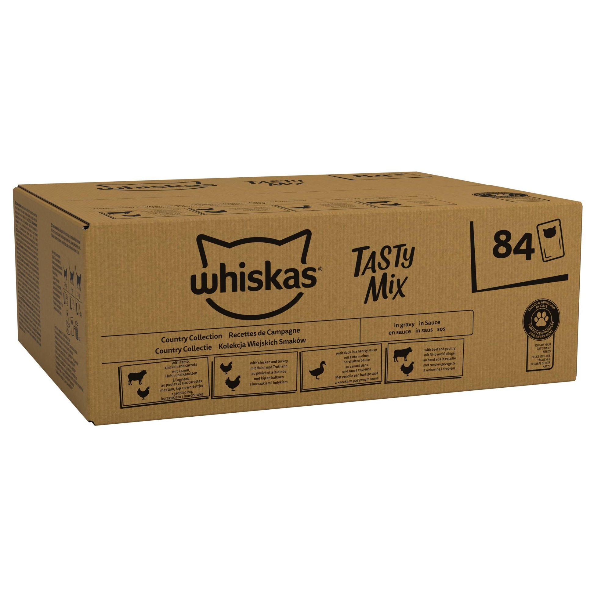 whiskas 1 plus Adult Mixed Selection in Jelly 84 Pouches, Adult Wet Cat Food, Megapack (84 x 85 g)