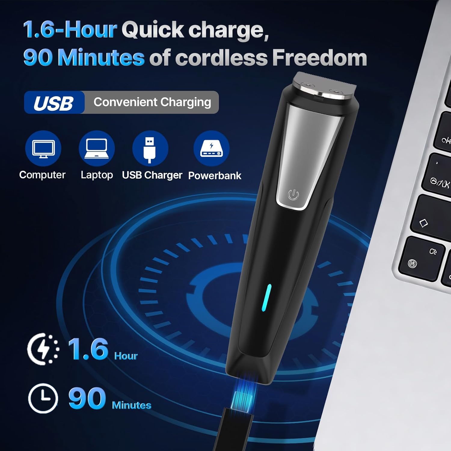 Beard Trimmer Hair Clippers for Men - All-in-One Cordless Nose & Ear Hair Trimmer Grooming Kits with Zero Gapped T-Blade Electric Razor Shaver, 9 Guide Combs, Ideal Gifts for Men​
