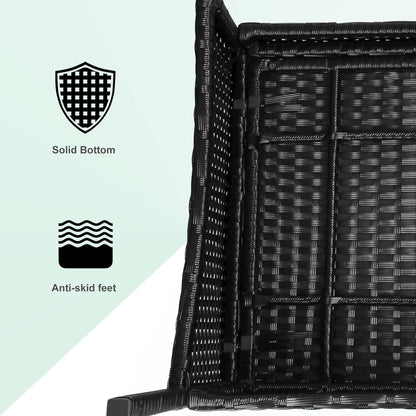 bigzzia Rattan Garden Furniture Set, 4 piece Patio Rattan furniture sofa Weaving Wicker includes 2 Armchairs,1 Double seat Sofa and 1 table (Black)
