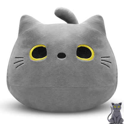 30CM Black Cat Plush Pillow,Black Cat Stuffed Animals,Cute Kitten Plushie for Boys Girls,Kawaii Kitten Plush for Boys Girls Kids