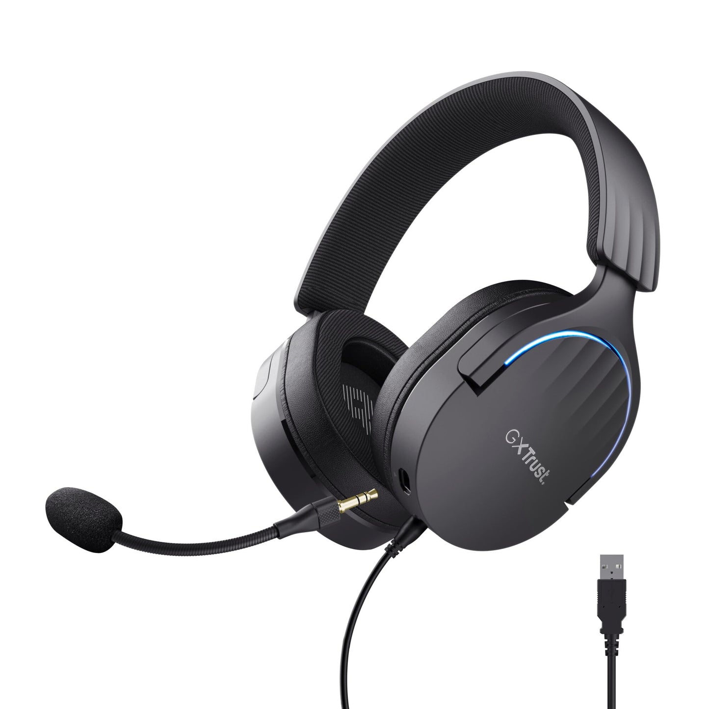 Trust Gaming GXT 489 Fayzo Gaming Headset for PC, PS5, PS4, Xbox Series X|S, Switch, Mobile, 3.5 mm Jack, 35% Recycled Plastics, Over-Ear Wired Headphones with Noise Cancelling Microphone - Purple
