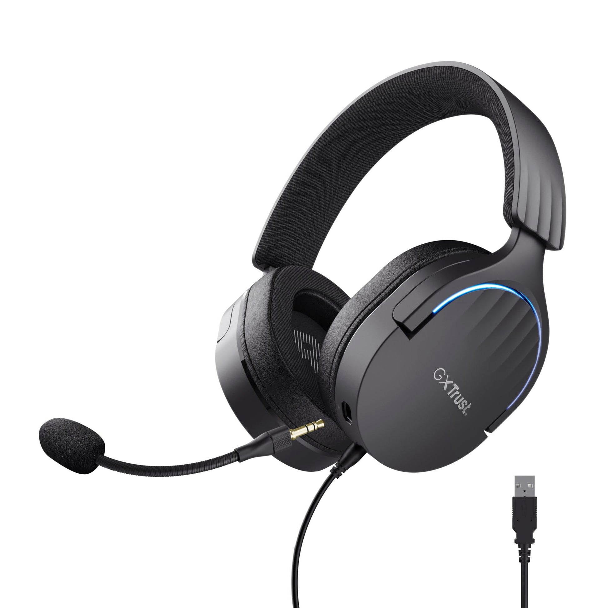 Trust Gaming GXT 489 Fayzo Gaming Headset for PC, PS5, PS4, Xbox Series X|S, Switch, Mobile, 3.5 mm Jack, 35% Recycled Plastics, Over-Ear Wired Headphones with Noise Cancelling Microphone - Purple