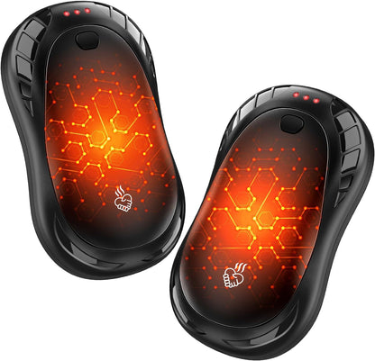 Hand Warmers Rechargeable 2 Pack FANDLISS 6000mAh Portable Reusable Hand Warmer,USB Rechargeable Hand Warmer 3 Heat Levels Up To 55°C For Raynauds,Outdoor,Camping,Women Mens Gifts