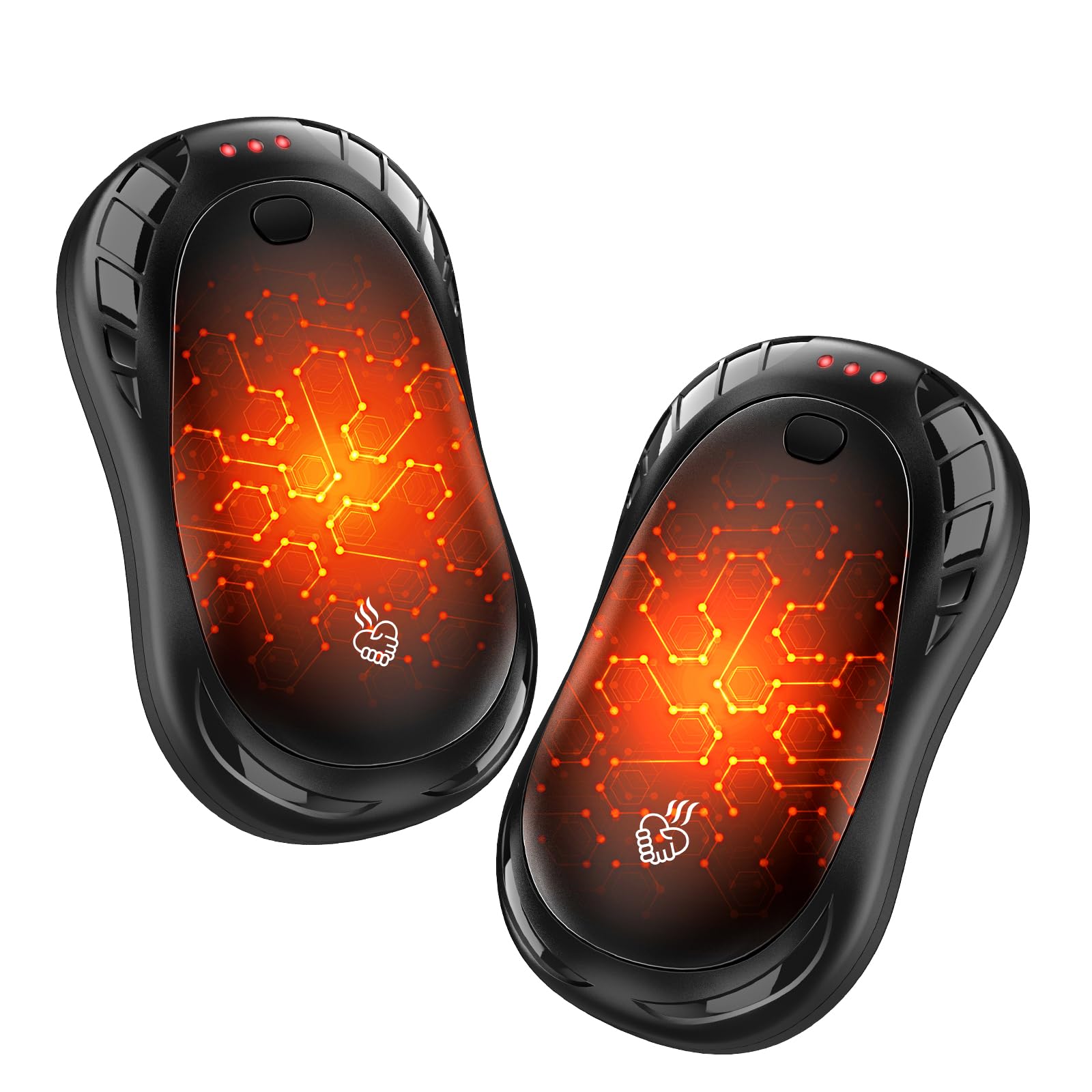 Hand Warmers Rechargeable 2 Pack FANDLISS 6000mAh Portable Reusable Hand Warmer,USB Rechargeable Hand Warmer 3 Heat Levels Up To 55°C For Raynauds,Outdoor,Camping,Women Mens Gifts