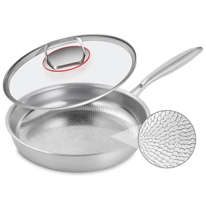 Stainless Steel Frying Pan,28CM Non-Stick Coating – Removable Handle, Induction Compatible, Oven & Dishwasher Safe, PTFE/PFOA-Free