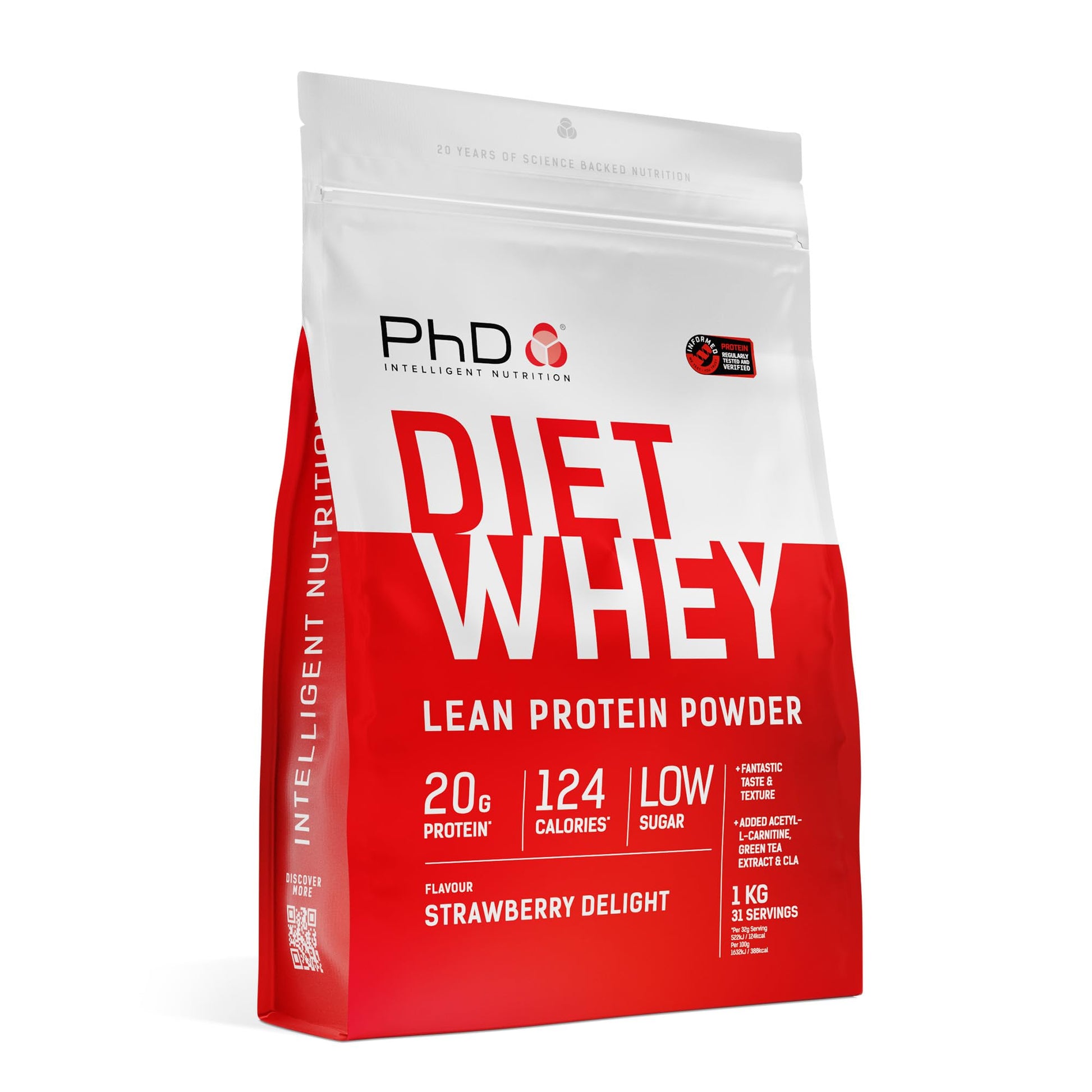 PhD Nutrition Diet Whey Low Calorie Protein Powder, Low Carb, High Protein Lean Matrix, Chocolate Peanut Butter Protein Powder, High Protein, 40 Servings Per 1 kg Bag