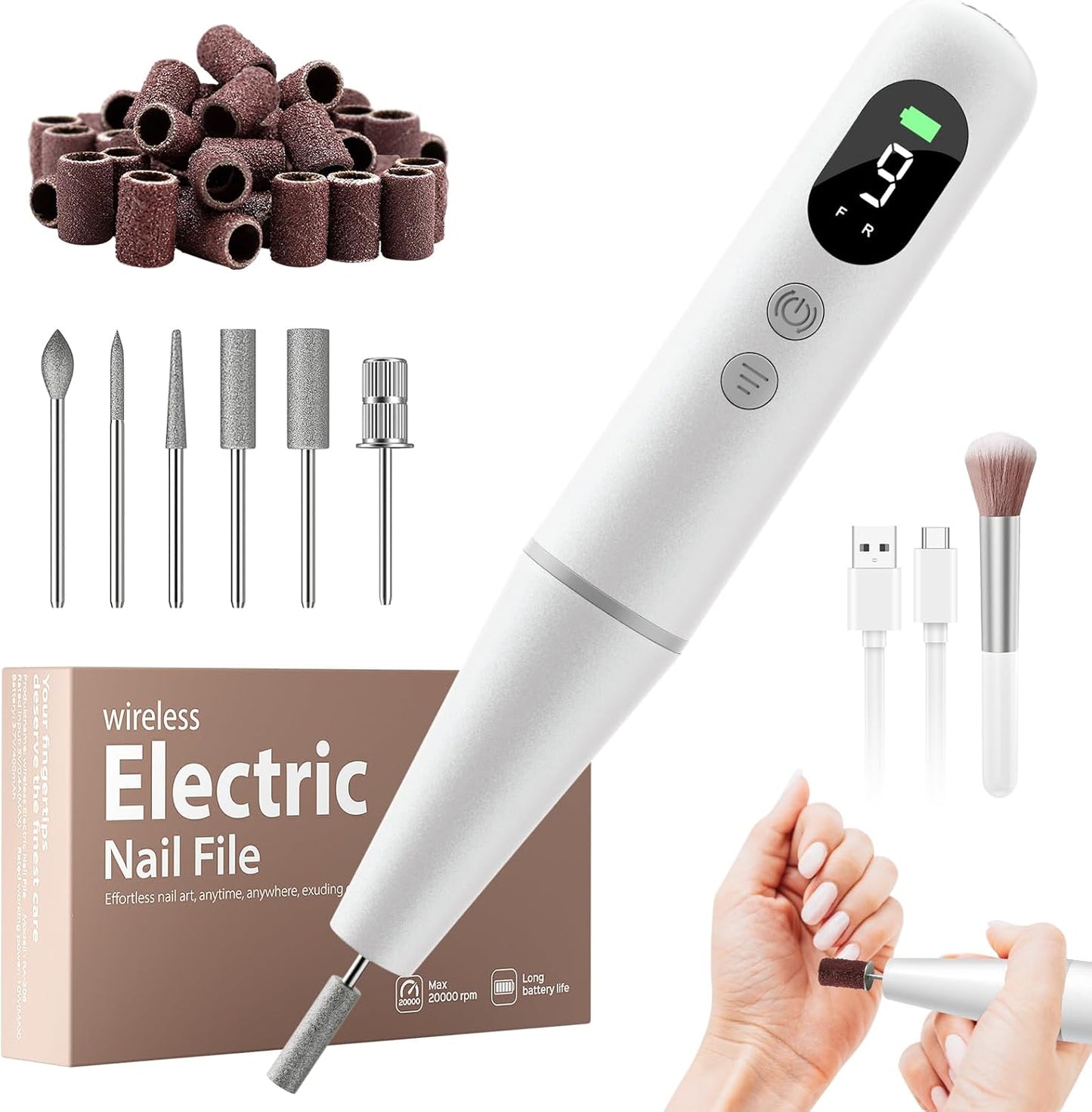 Electric Nail File, Nail Drill, Electric Nail Drill, Nail Files 20000 RPM , 2025 New Nail File Electric