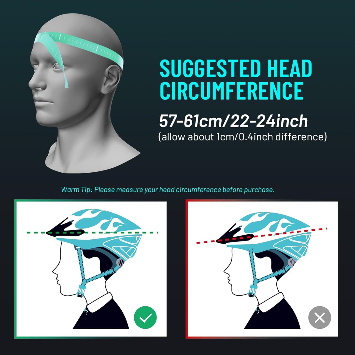 Favoto Bike Helmet with Light for Men & Women, Lightweight Bicycle Helmet with Magnetic Goggle, Rear LED Light, Removable Lining, Adjustable Size 59-61 cm, EPS In-Mould Technology