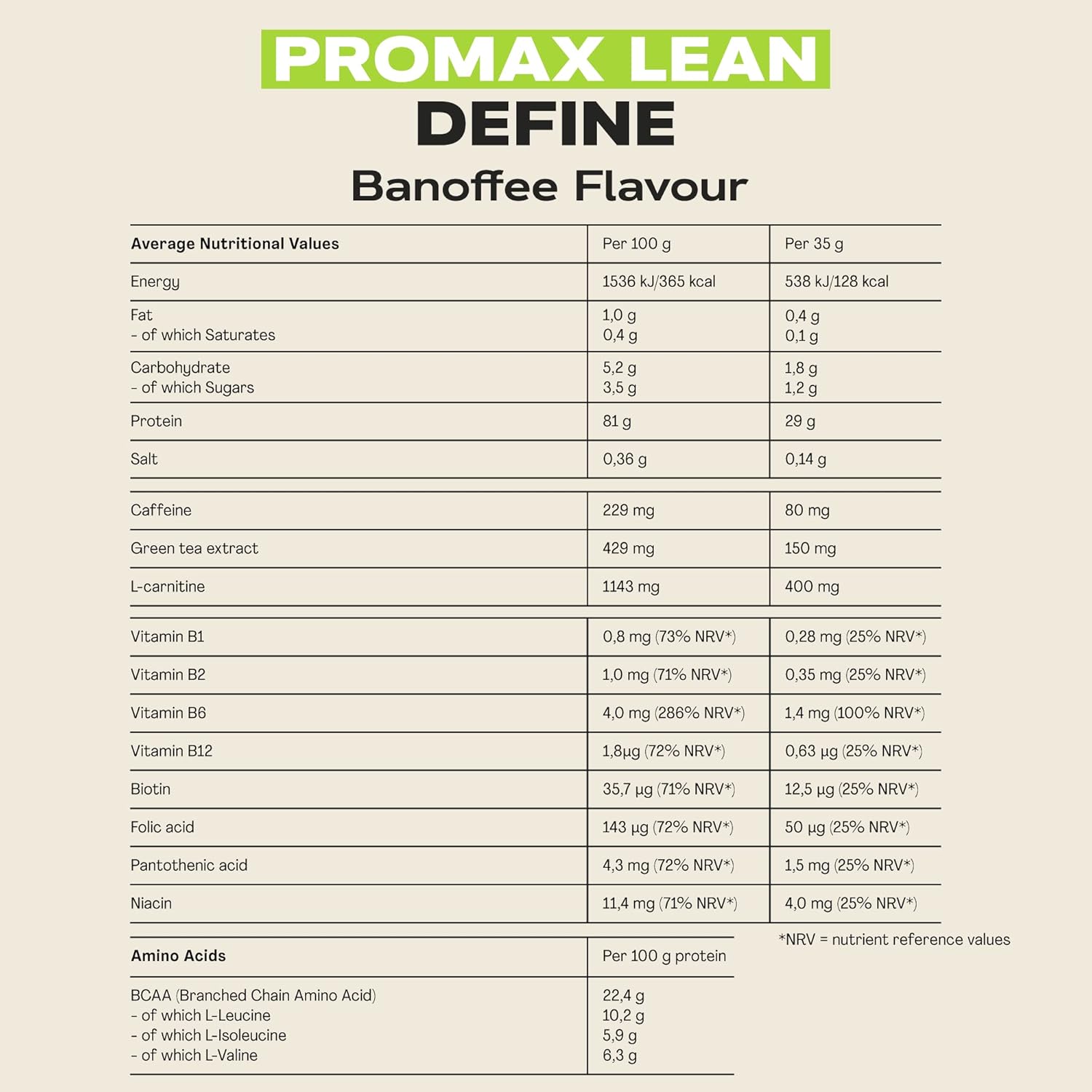 MaxiNutrition - Promax Lean, Banoffee - Whey Protein Powder for Weight Loss and Lean Muscle Development – Sugar Free and Fat Free, Vegetarian-Friendly, 29g Protein, 128 kcal per Serving, 980g