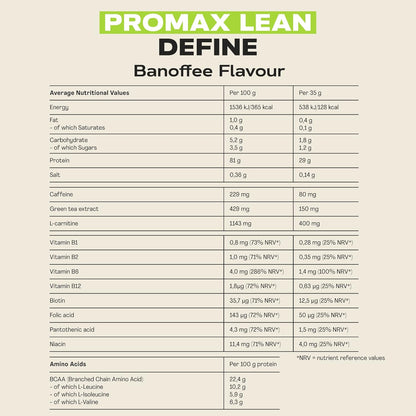 MaxiNutrition - Promax Lean, Banoffee - Whey Protein Powder for Weight Loss and Lean Muscle Development – Sugar Free and Fat Free, Vegetarian-Friendly, 29g Protein, 128 kcal per Serving, 980g