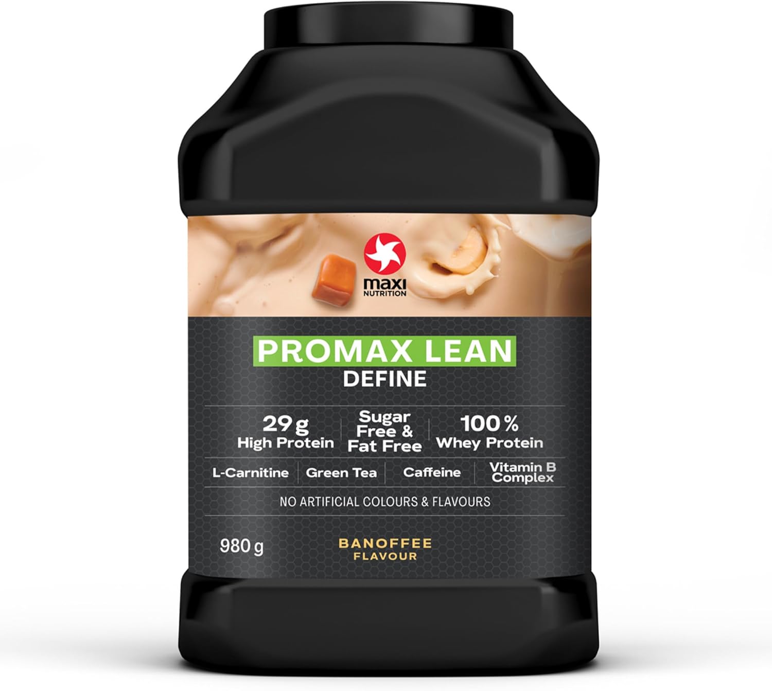 MaxiNutrition - Promax Lean, Banoffee - Whey Protein Powder for Weight Loss and Lean Muscle Development – Sugar Free and Fat Free, Vegetarian-Friendly, 29g Protein, 128 kcal per Serving, 980g