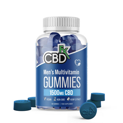 CBDfx 1500mg High Strength Mixed Berry CBD Gummies, 25mg per Gummy, Natural Sleep and Anxiety Support, Vegan Gummies No THC (60x Bottle)