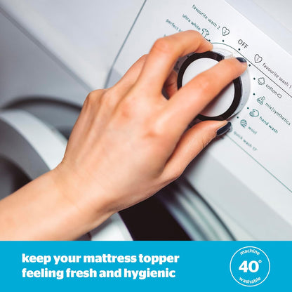 Silentnight Airmax 1000 Double Mattress Topper - Extra Thick Deep Fitted Mattress Enhancer with 10cm Thick Cushioning, Mesh Sides to Increase Airflow and Elasticated Straps - Double - 190x135cm