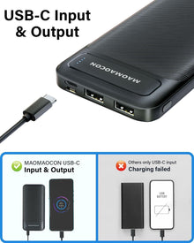 MAOMAOCON 2 Pack Power Bank 10600mAh powerbank Fast Charging PD20W USB C PowerBank Portable Charger Output and Input for Smartphones, Tablets and more