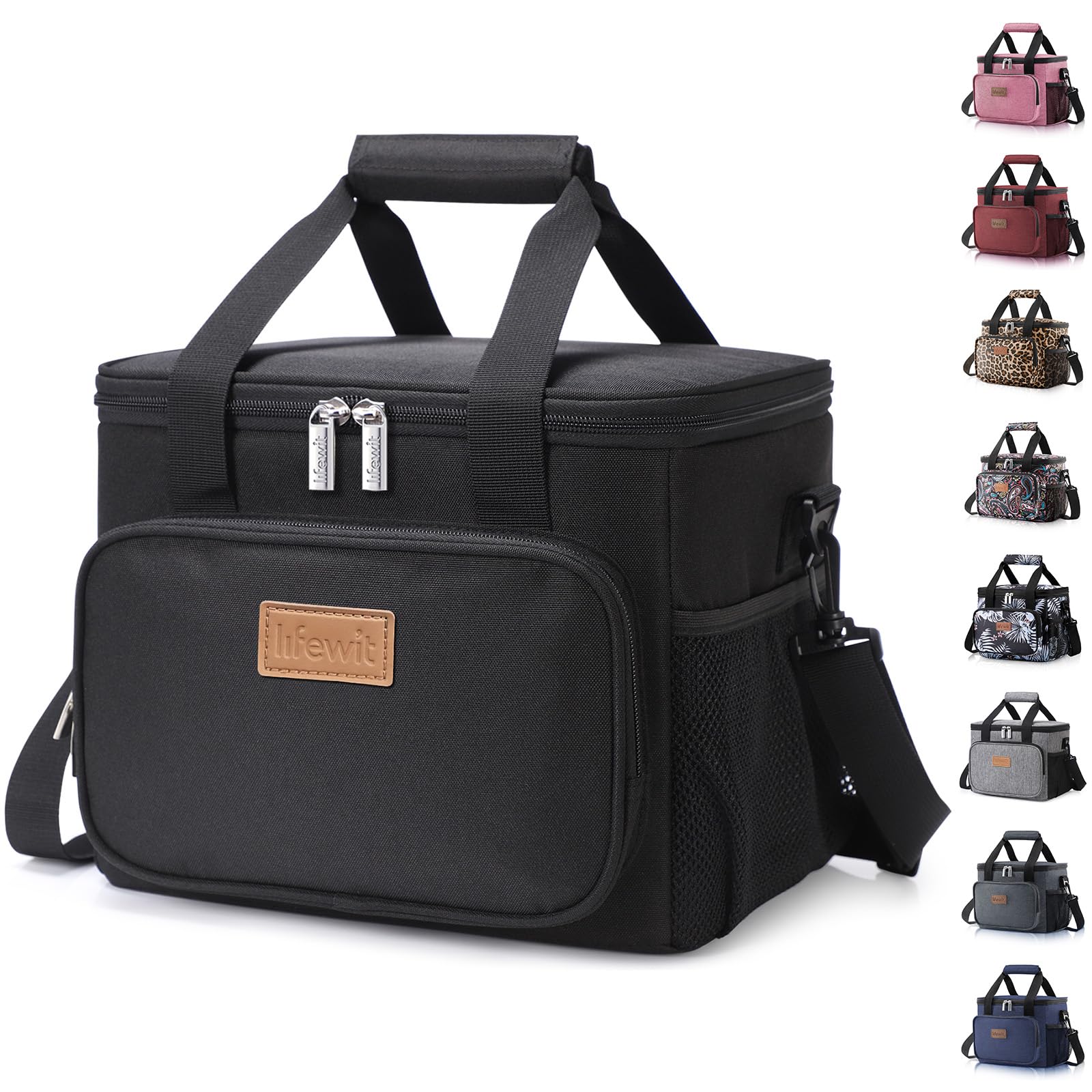 Lifewit 15L (24 Cans) Insulated Lunch Bag, Cooler Bag for Lunch/Work/School/Beach/Picnic (Grey)