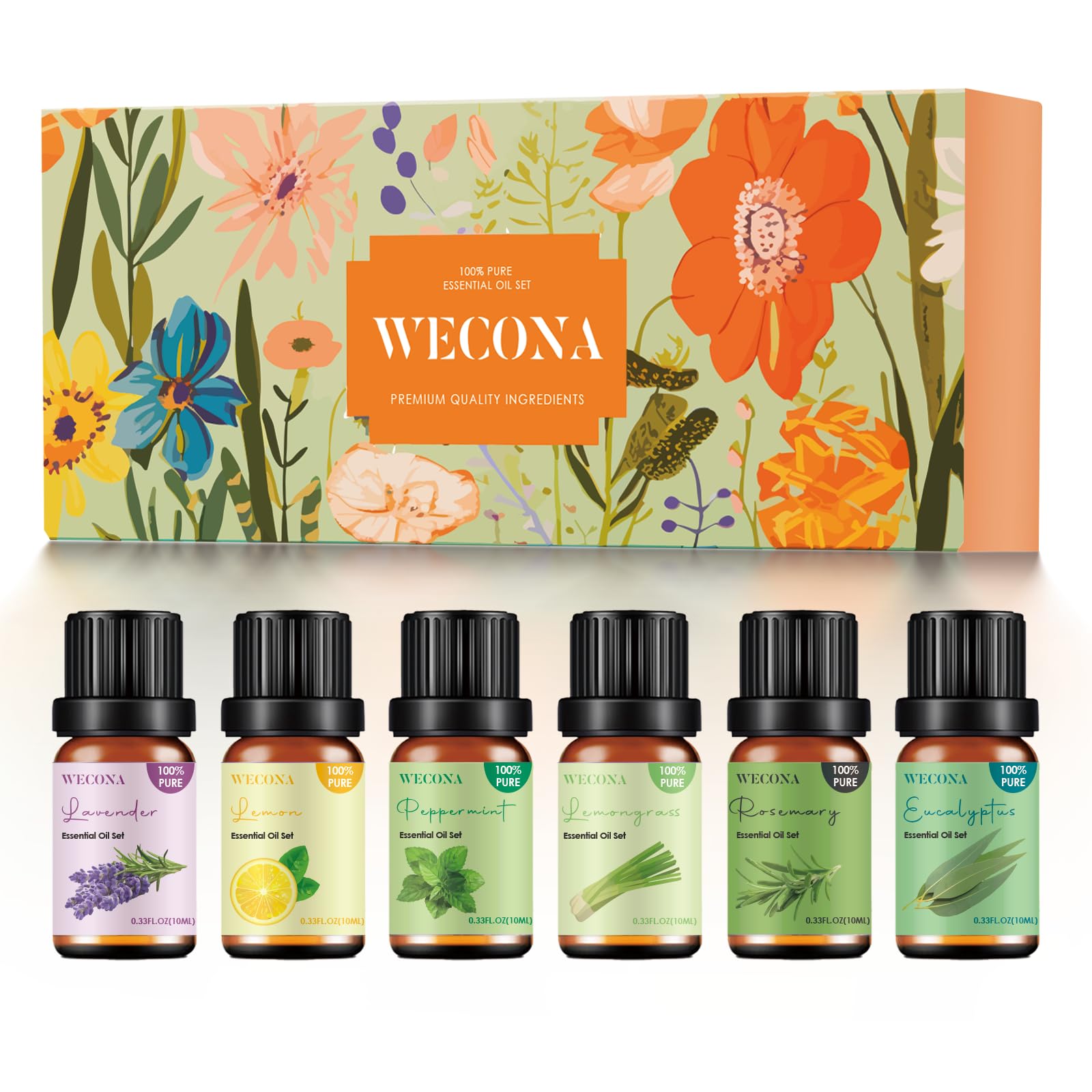 Premium Hotel Fragrance Oil Collection for Diffusers, Essential Oils for Diffusers for Home, Hotel Diffuser Fragrance Oils,Spa & Candle Making, White Tea, Citrus Luxe, Velvet Night and More - 6x10ml