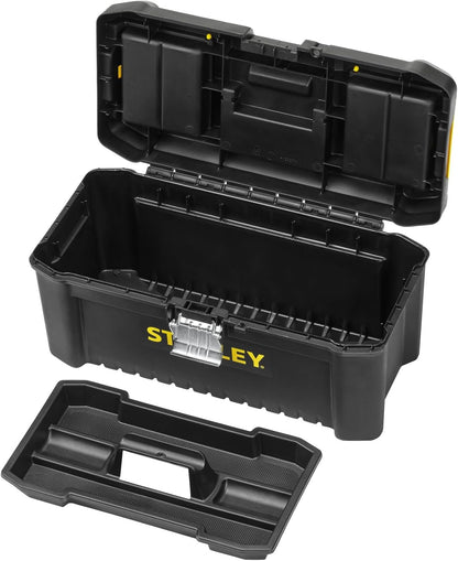 STANLEY Essential Tool Box (16in), Durable Storage Solution with Removable Tote Tray and Organisers, for Parts and Tools Storage, STST1-75518