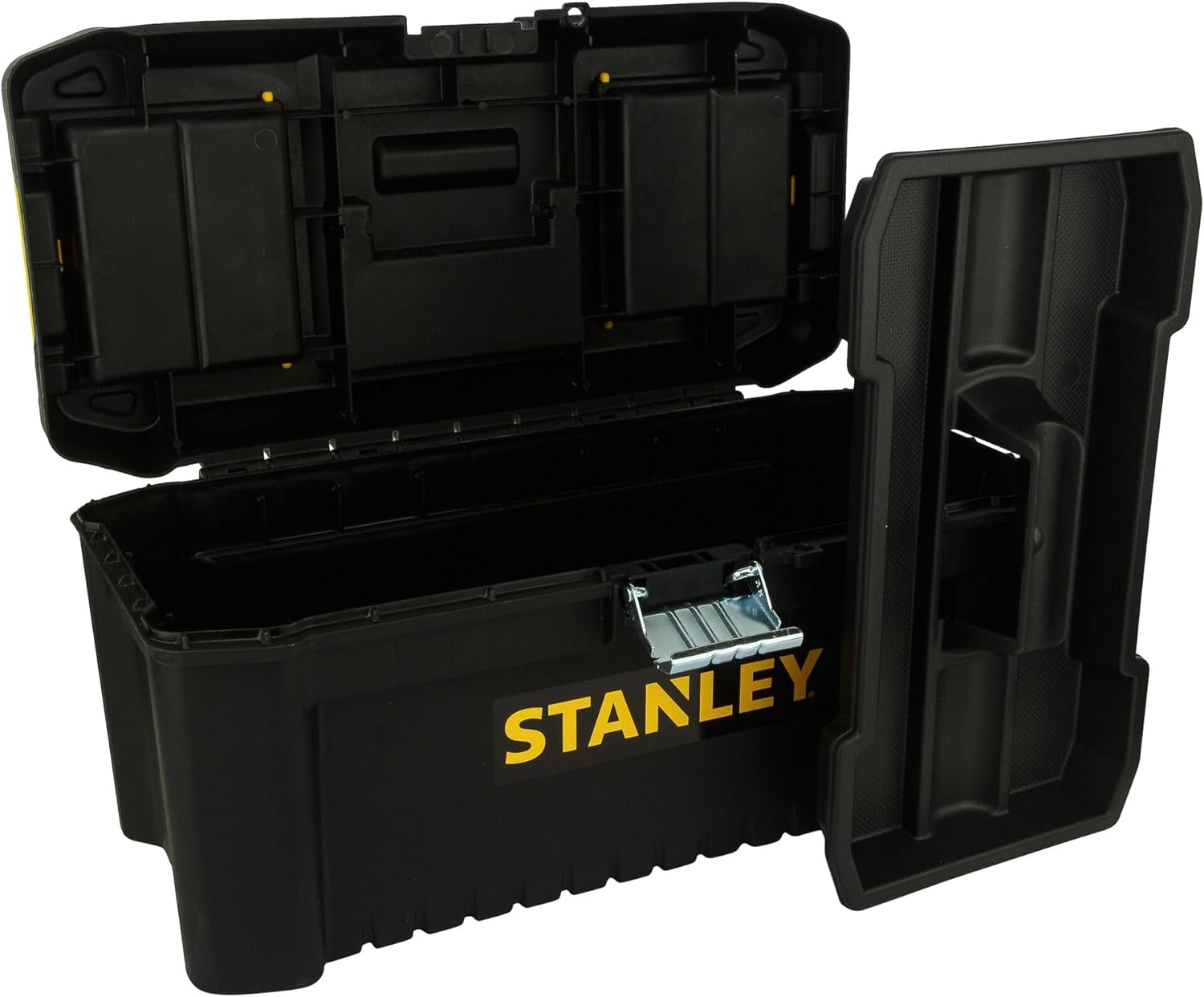 STANLEY Essential Tool Box (16in), Durable Storage Solution with Removable Tote Tray and Organisers, for Parts and Tools Storage, STST1-75518