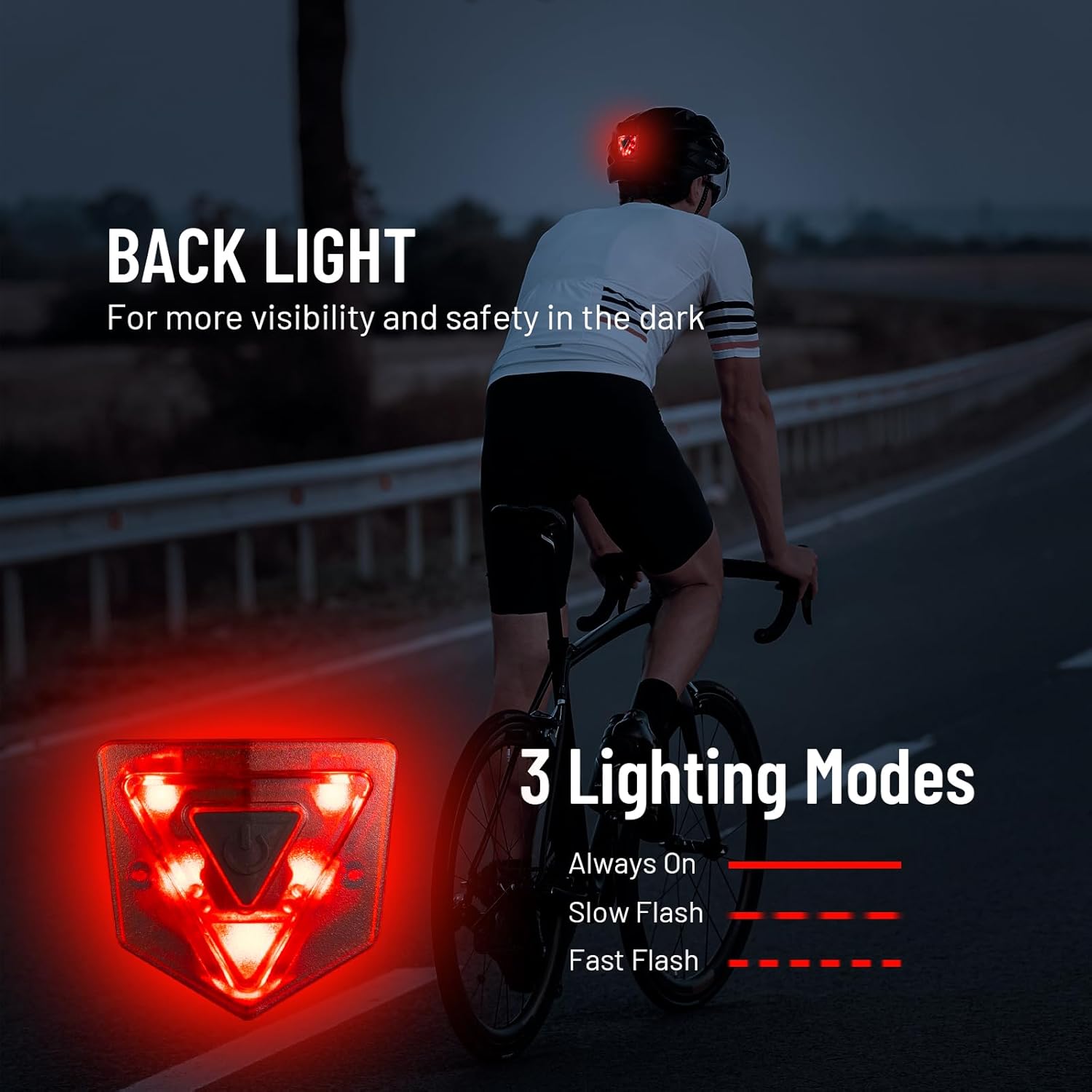 Favoto Bike Helmet with Light for Men & Women, Lightweight Bicycle Helmet with Magnetic Goggle, Rear LED Light, Removable Lining, Adjustable Size 59-61 cm, EPS In-Mould Technology
