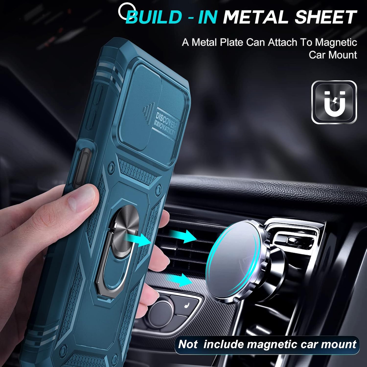 LeYi for Samsung Galaxy A32 5G Case and 2 Tempered Glass Screen Protector with Slide Camera Cover, Ring Holder Full Body Protective Heavy Duty Shockproof Silicone Tough Hard Armour Phone Case,Sea Blue