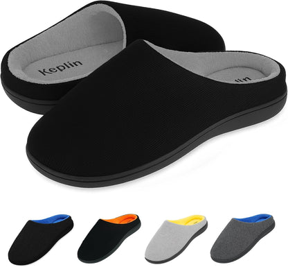 KEPLIN Men’s Memory Foam Slippers – Comfortable Indoor House Shoes for Men with Plush Cushioning, Anti-Slip Rubber Soles, Lightweight Design