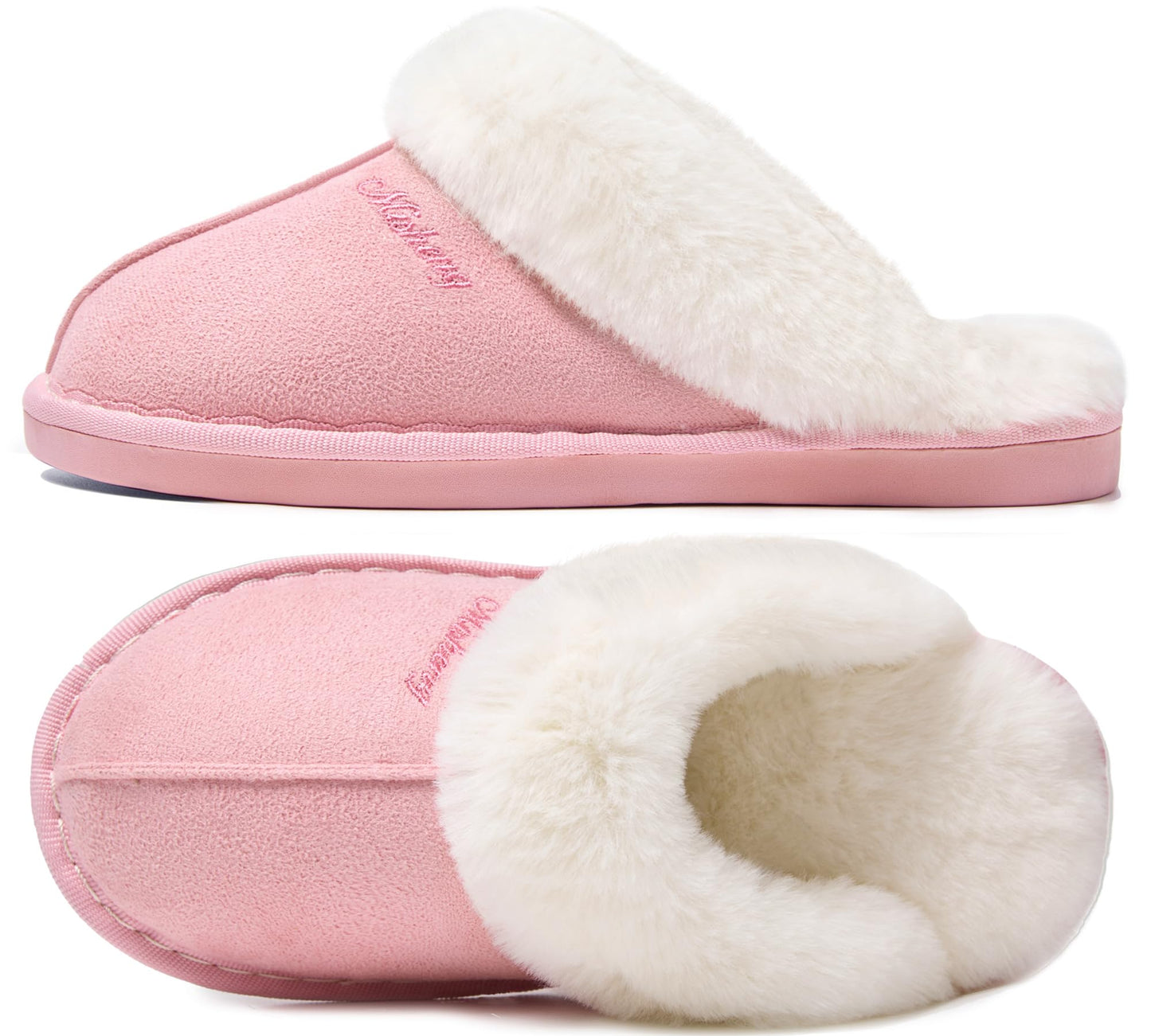 Donpapa Slippers Women Men With Memory Foam Fluffy Winter Ladies Cosy Warm Anti-Slip Plush Fleece Lined House Shoes Indoor Outdoor