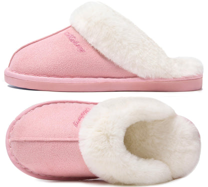 Donpapa Slippers Women Men With Memory Foam Fluffy Winter Ladies Cosy Warm Anti-Slip Plush Fleece Lined House Shoes Indoor Outdoor