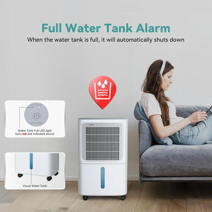 LEENON Dehumidifiers for Home 16L/Day Compressor Dehumidifier for Bedroom with Ultra-Quiet Sleep Mode Drying Clothes, Auto Off, 24H Timer, Continuous Drainage, Humidity Sensor, for Basement Home Damp