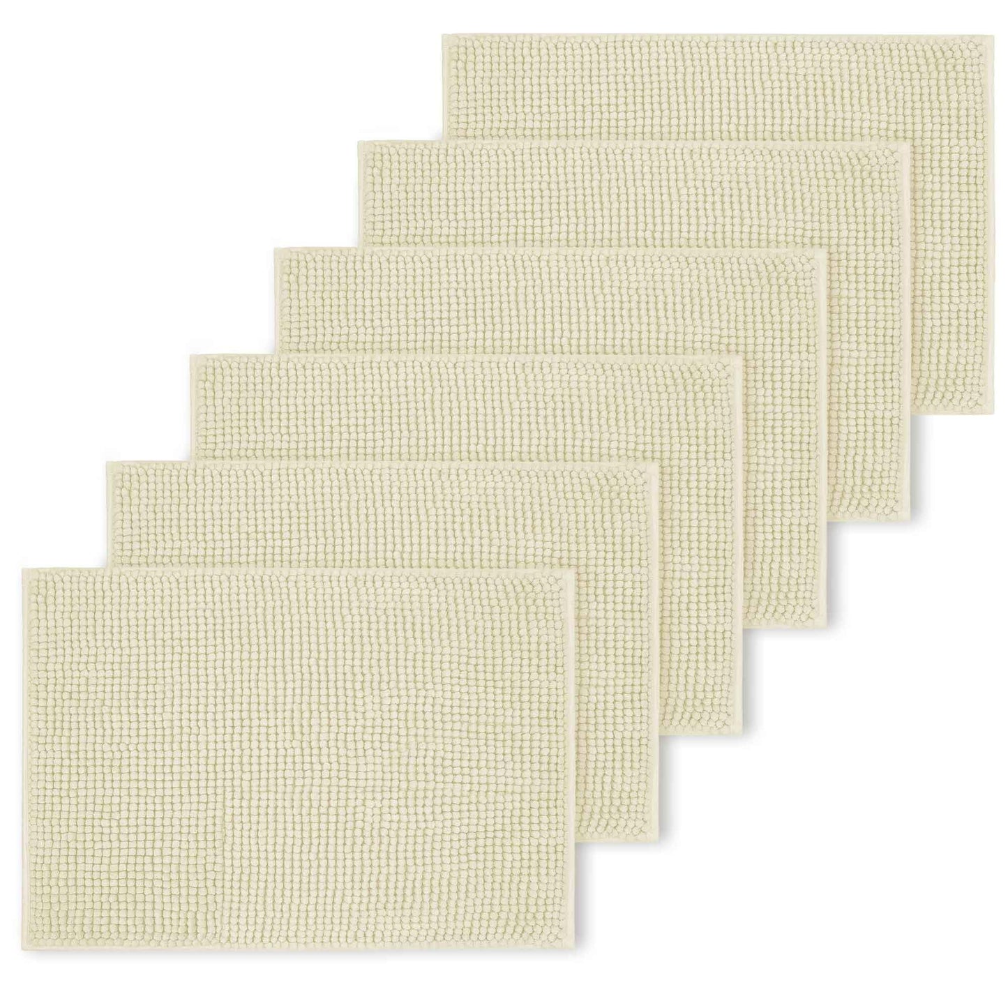 Bath Mat Non Slip Anti Mould 40 x 60 cm – Grey Chenille Bathroom Mat Extra Soft & Fluffy Bathmat Machine Washable Super Water Absorption Shower Mat