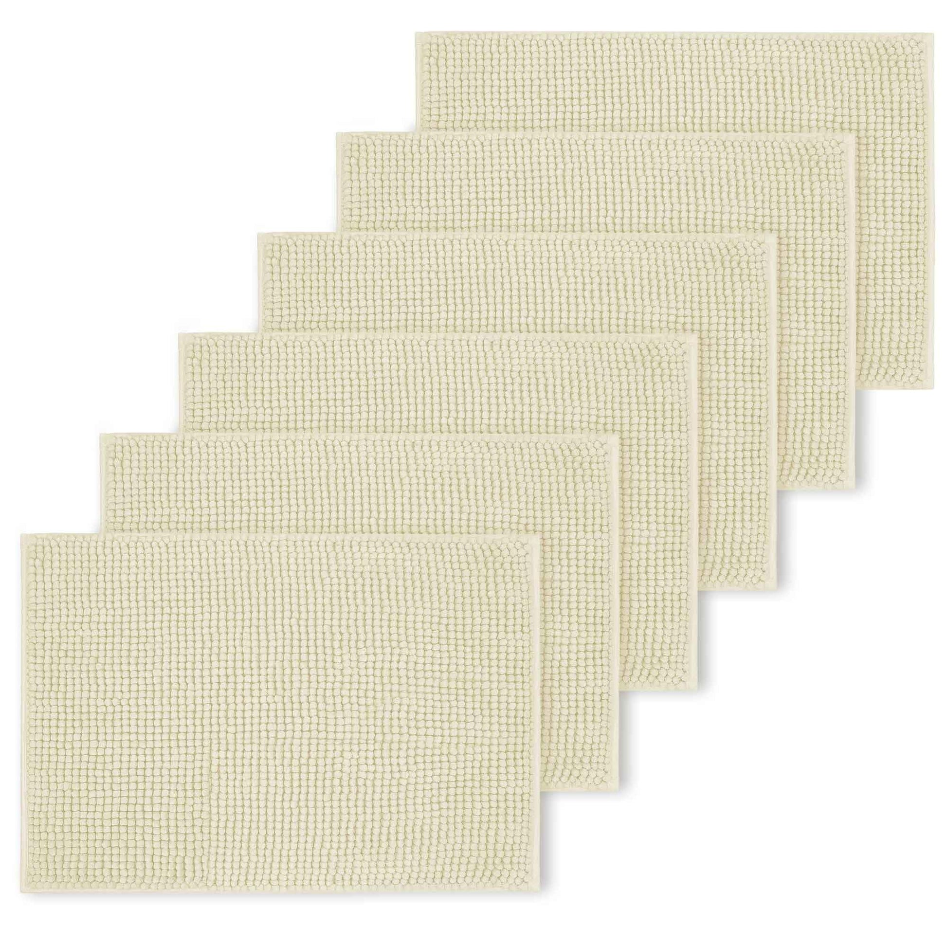 Bath Mat Non Slip Anti Mould 40 x 60 cm – Grey Chenille Bathroom Mat Extra Soft & Fluffy Bathmat Machine Washable Super Water Absorption Shower Mat