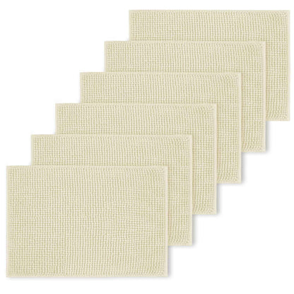 Bath Mat Non Slip Anti Mould 40 x 60 cm – Grey Chenille Bathroom Mat Extra Soft & Fluffy Bathmat Machine Washable Super Water Absorption Shower Mat