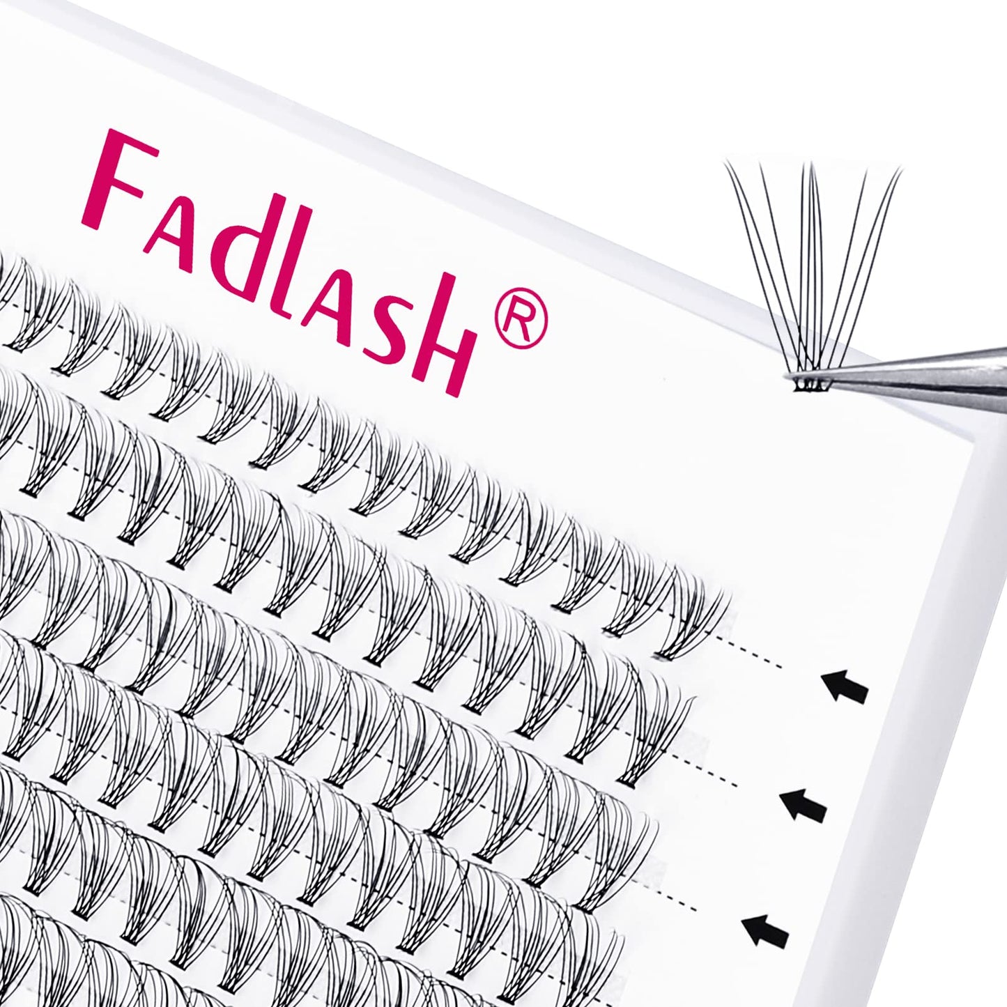 FADLASH DIY Lash Extension Kit Individual Lashes Clusters30P+40P D Curl 8-16mm Lash Bond and Seal, Clusters Lash Glue Remover and Eyelash Tweezers for Eyelash Extensions