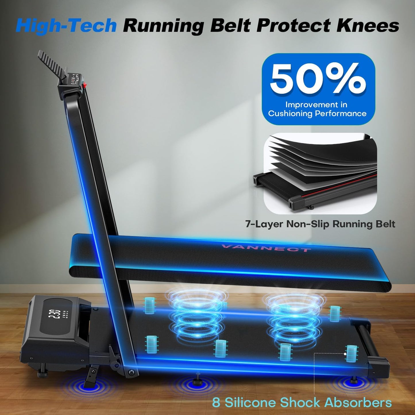 6 in 1 Folding Treadmill with 12KM/H, 9% Incline Walking Pad Foldable with APP, 2.75HP Under Desk Treadmills for Home Office, Running Machine Portable with Magnetic Remote Control, 350LBS Weight