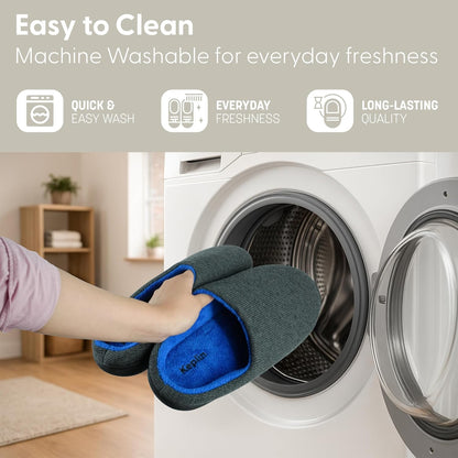 KEPLIN Men’s Memory Foam Slippers – Comfortable Indoor House Shoes for Men with Plush Cushioning, Anti-Slip Rubber Soles, Lightweight Design