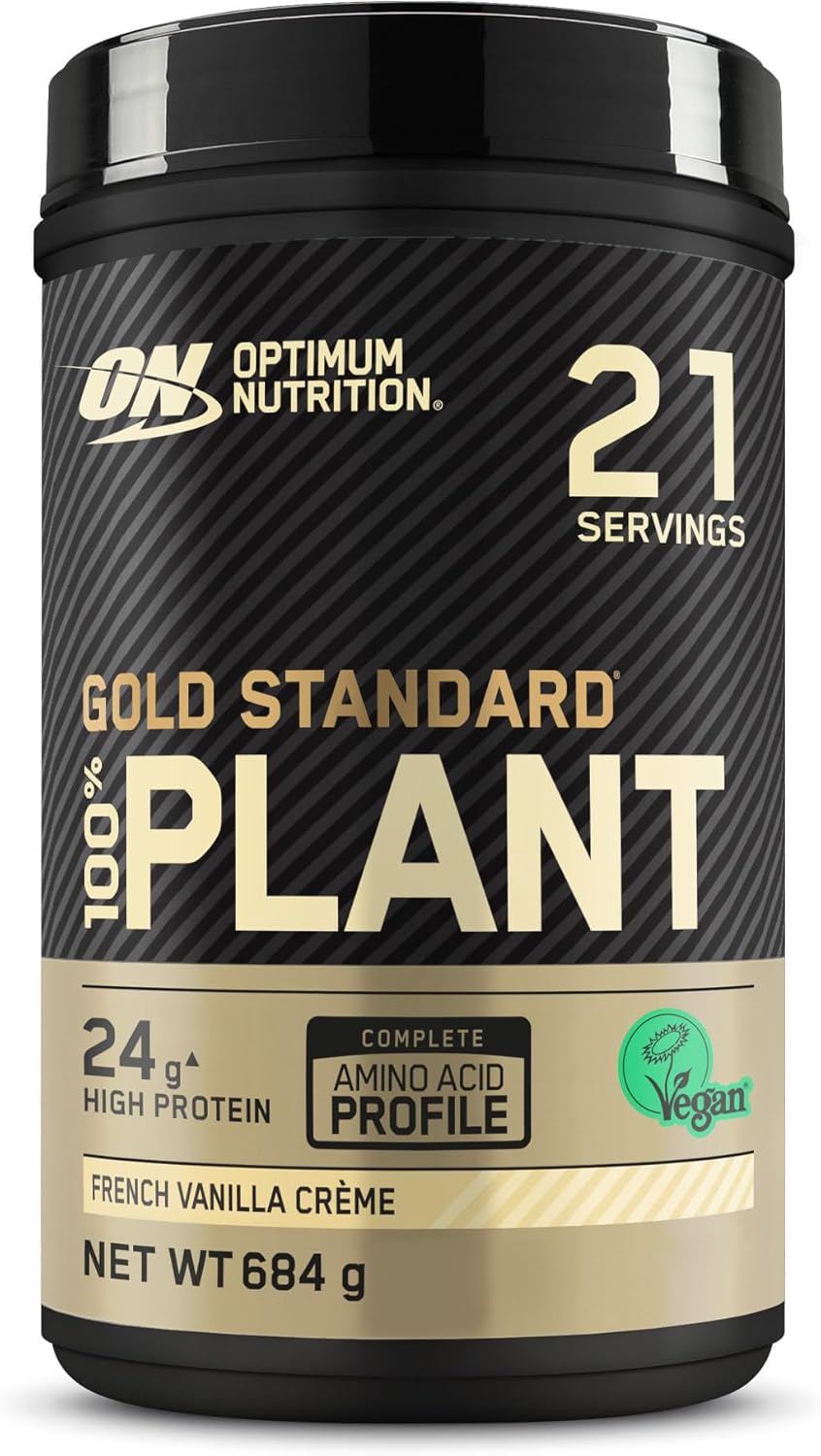 Optimum Nutrition Gold Standard 100% Plant Based Protein Powder for Men and Women, Vegan Protein Shake Powder, Post Workout, or anytime throughout the day, Vanilla Flavour, 21 Servings, 684g
