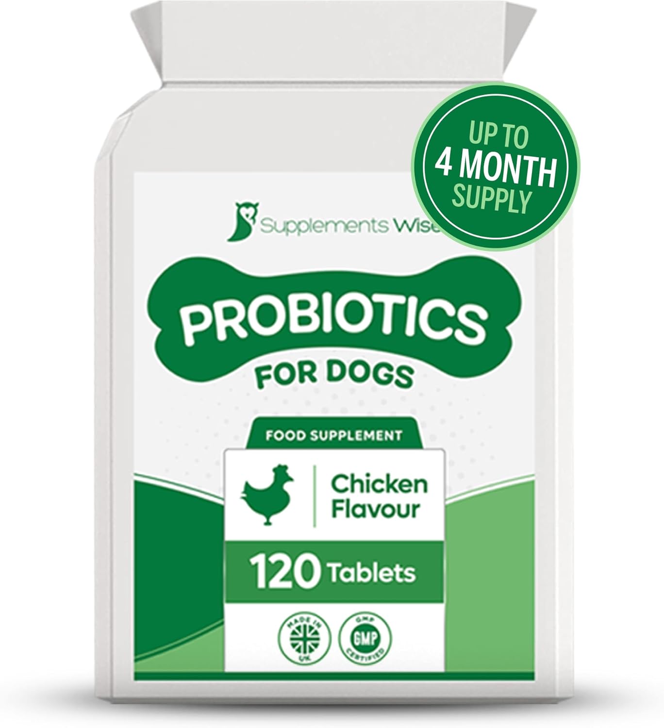 Probiotics For Dogs - Yeast Balance - Dog Probiotic for Gut Health, Diarrhea, Wind, Anal Gland - Tummy Settler - Itchy Skin - 120 Tablets with Prebiotics and Digestive Enzymes