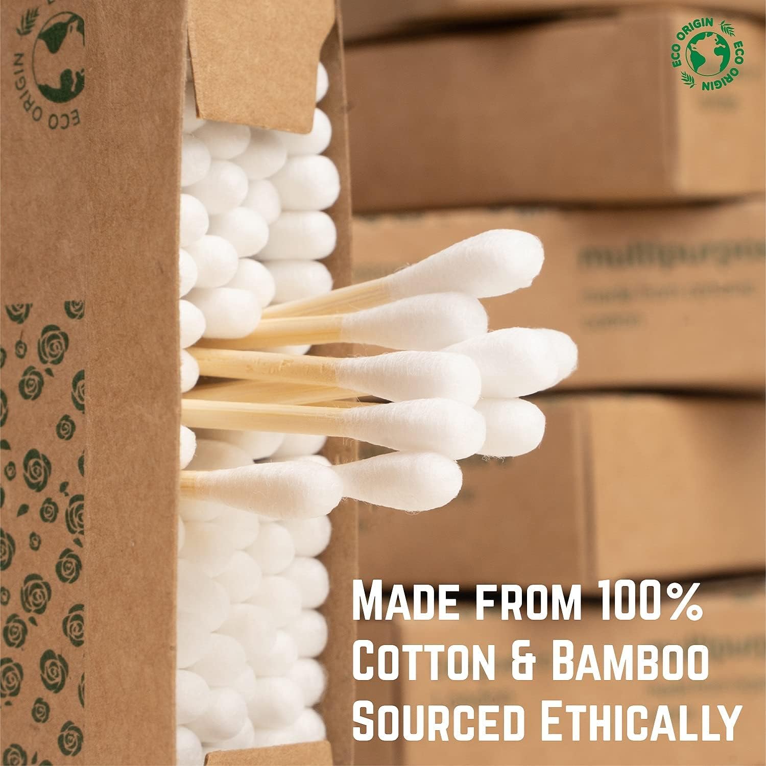 600 Bamboo Cotton Buds |100% Eco-Friendly Biodegradable | Cotton Wool Buds Q Tips | Compostable Bamboo Earbuds | Recycled Plastic Free Packaging | 6x100 Ear Buds Cotton… (600 Count)