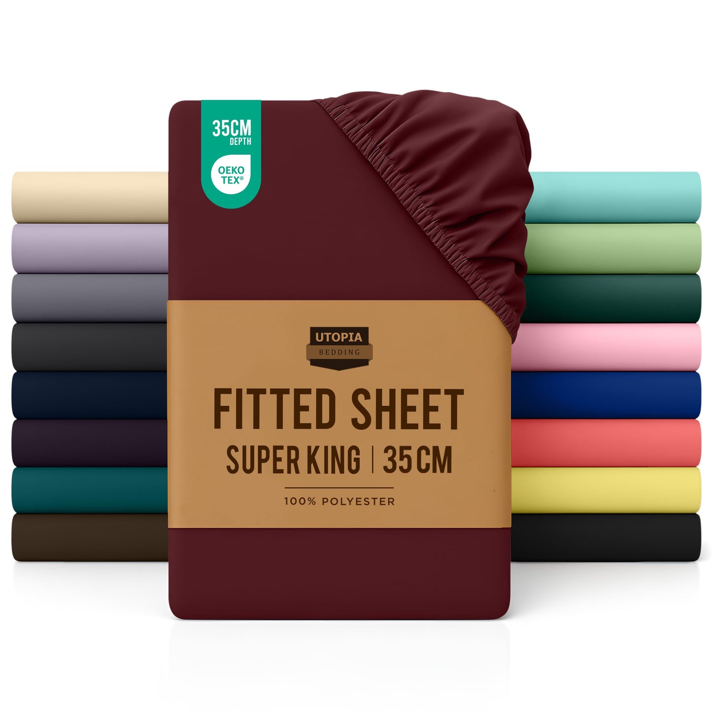 Utopia Bedding Fitted Sheet Double, White - Deep Pocket 14 inch (35 cm) - Easy Care - OEKO-TEX Certified - Soft Brushed Microfibre Fabric - Shrinkage and Fade Resistant - Bottom Sheet