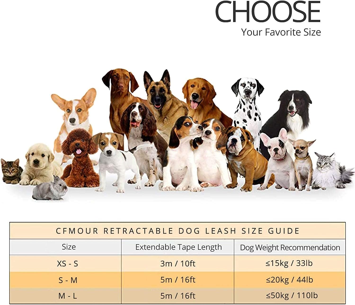 CFMOUR Retractable Dog Lead, 5m/20kg Red Heavy-Duty Extendable Dog Leads for Small to Medium Dogs; Strong Nylon Tape Ribbon Leash, One-Button Brake&Lock, Bonus Training Clicker