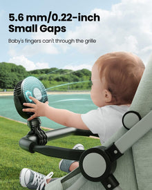Mini Portable Pram Fan, Rechargeable Small Clip on Fan for Stroller, Detachable 3 Speed 360 Degree Rotate Flexible Tripod Handheld Desk Cooling Car Seat Crib Treadmill Travel Black (SF40)