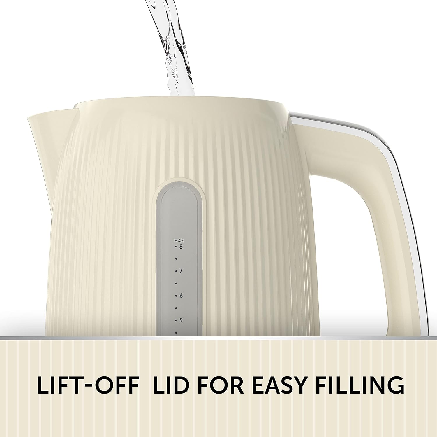 Breville Bold Vanilla Cream Electric Kettle | 1.7L | 3kW Fast Boil | Cream & Silver Chrome [VKT223]