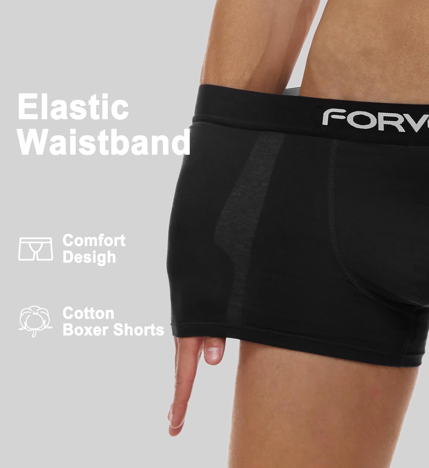 FORVEVO Mens Boxers Shorts 12 Pack, Cotton Underwear Briefs for Men, Breathable Underpants, No Itchy Labels Retro Undertrunk (M-3XL)