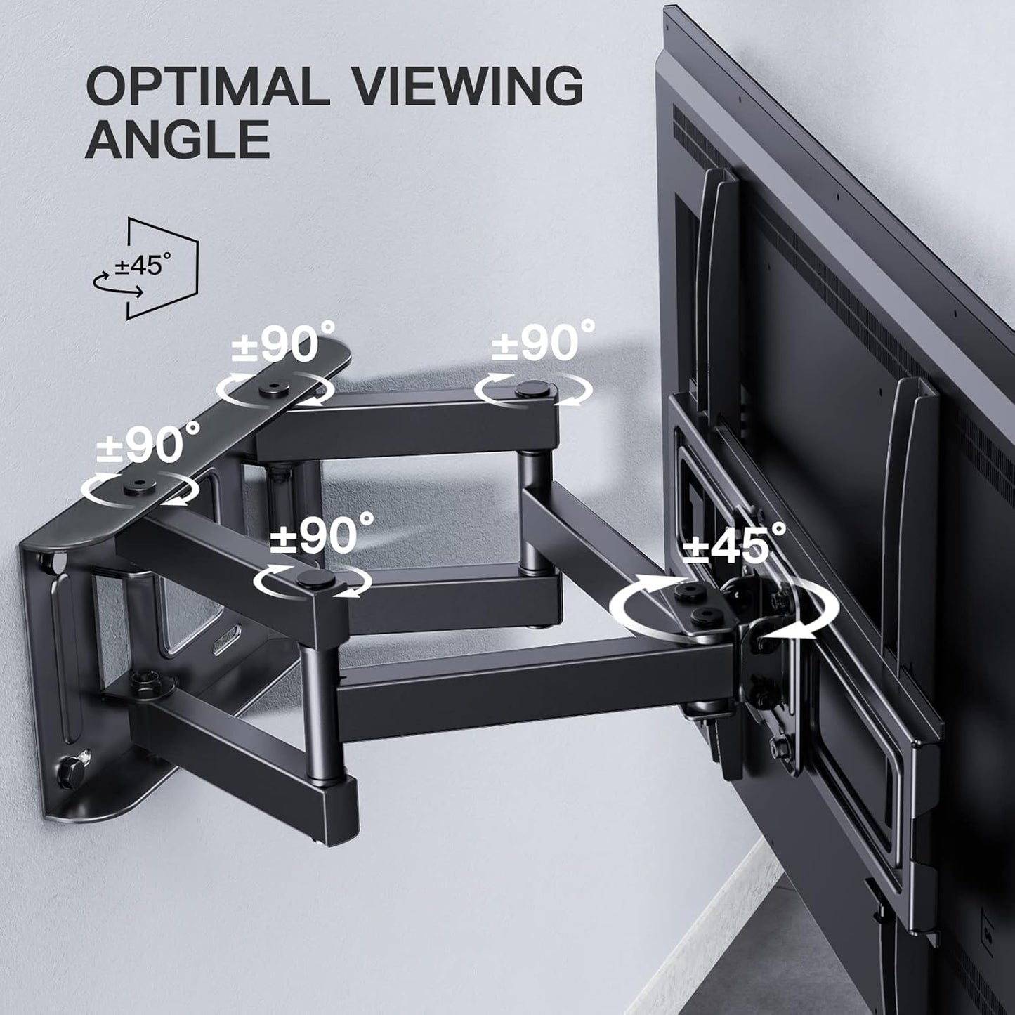 TV Wall Bracket, Swivel Tilt Wall Mount for 26-70 Inch Flat & Curved TVs up to 45kg, TV Bracket Max. VESA 400x400mm