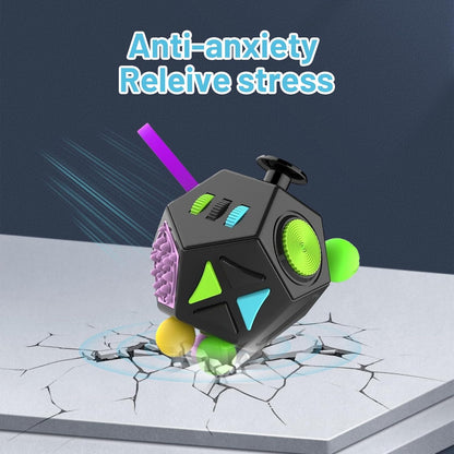 Fidget Cube With 12 Sides Figet Cube Adult Infinity Fidget Cube Toy Stress & Anxiety Cube Toy for all Ages with ADHD, ADD, ASD, ADHD Fidget Cube for Adults Kids Killing Time Gifts Christmas Gifts