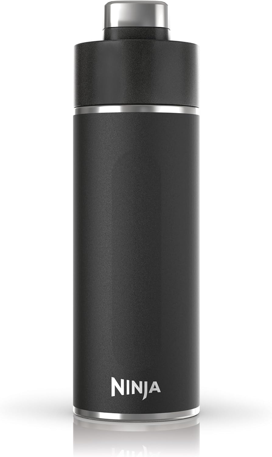 Ninja Thirsti Water Bottle and Flask 709 ML With Leak-Proof Lid, Designed For Carbonated, Hot & Cold Drinks, Ideal For Travel & Sports, Triple Insulated, Stainless Steel Bottle, Black, DW2401EUUKBK