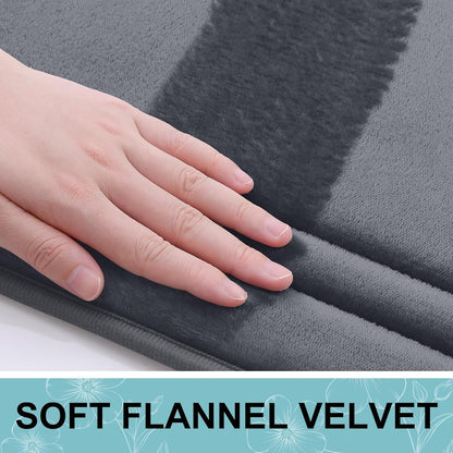 smiry Memory Foam Bath Mat - 40 x 60cm, Non-Slip, Super Absorbent, Comfortable - Machine-Washable Floor Rug, Dark Grey