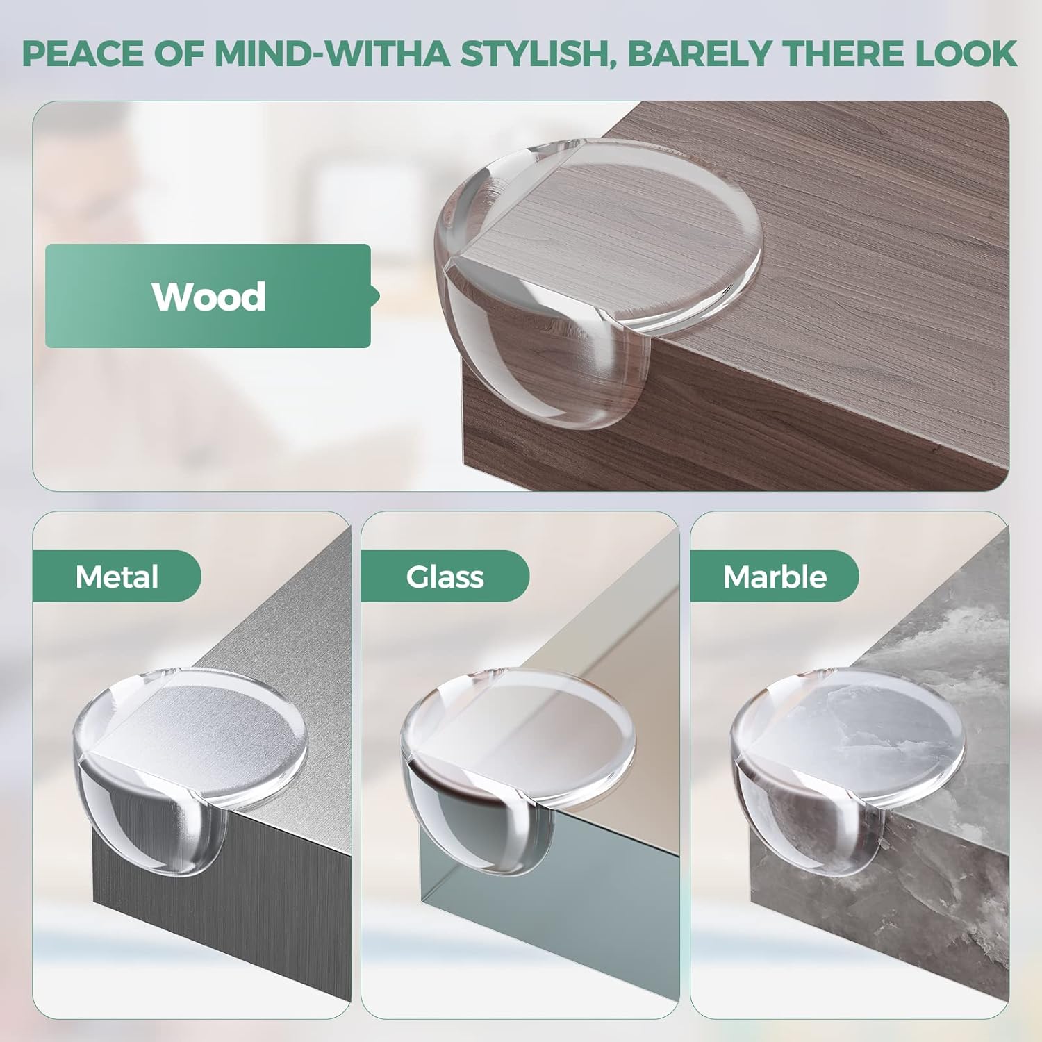 Peakally Corner Protectors for Baby Pack of 12, Thick Table Furniture Edge Protectors for Kids with Strong Adhesion, Corner Guard & Edge Safety Bumpers Clear - 6 R and 6 L